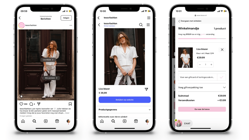 Voorbeeld instagram shopping