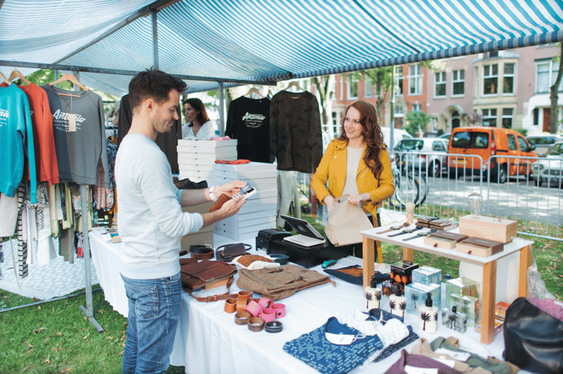 Offline verkopen op markten